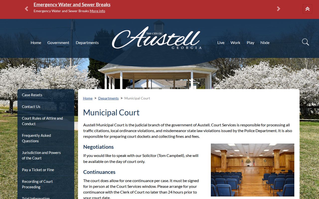Douglas County criminal court case access at Austell Municipal Court