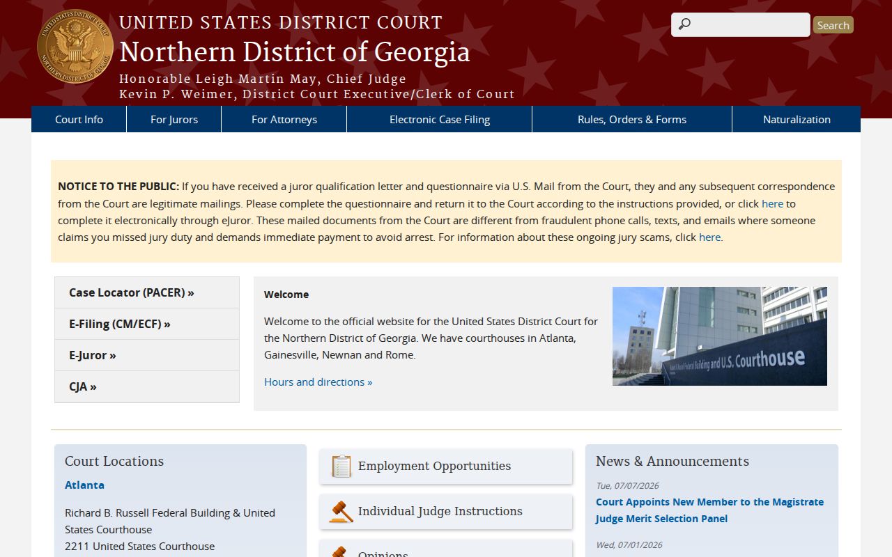 Douglas County federal criminal court cases in Northern District of Georgia